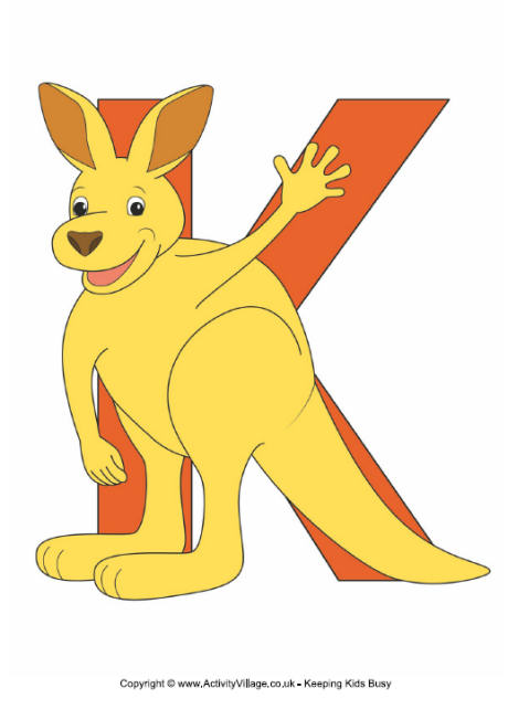 K is for kangaroo poster