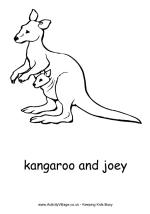 Kangaroo colouring pages