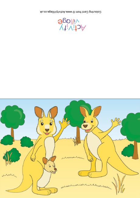 Kangaroo scene card