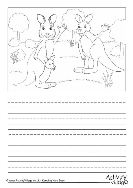Kangaroo scene story paper