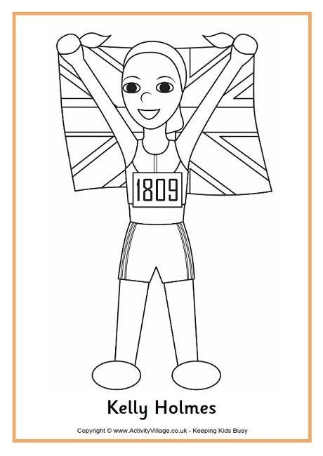 Kelly Holmes colouring page