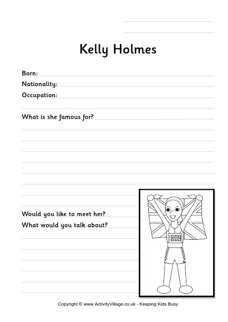 Kelly Holmes worksheet