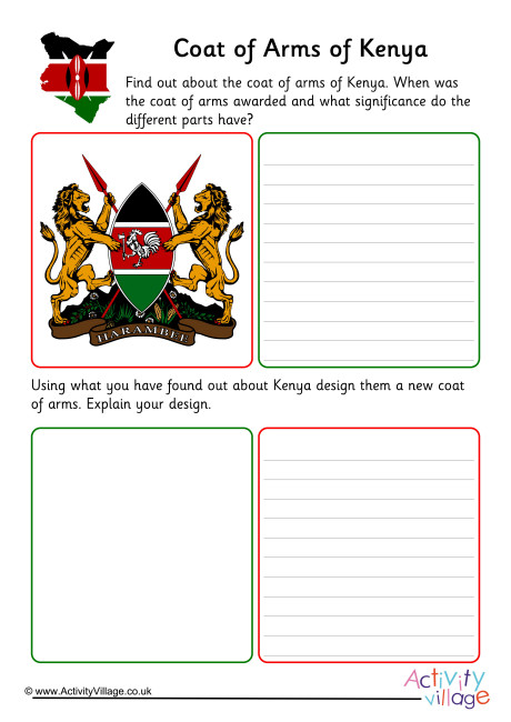 Kenya Coat Of Arms Worksheet Kenya Coat Of Arms Worksheet