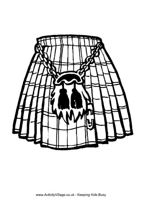 Kilt colouring page