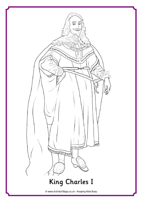 King Charles I colouring page