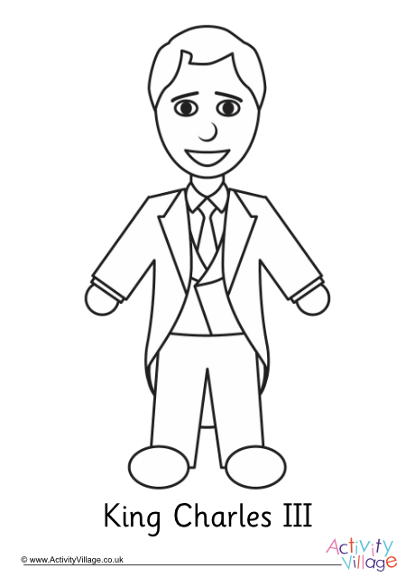 King Charles III colouring page