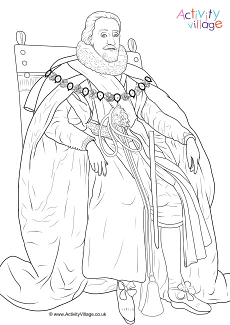 King James I Colouring Page 3