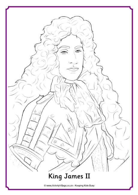 King James II colouring page