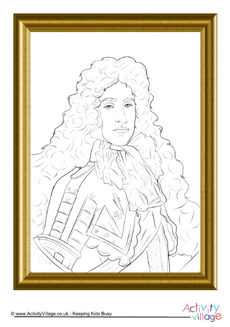 King James II portrait colouring page