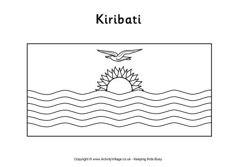 Kiribati Flag Colouring Page