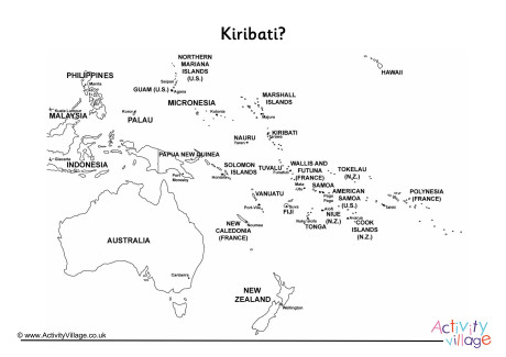Kiribati On Map Of Oceania