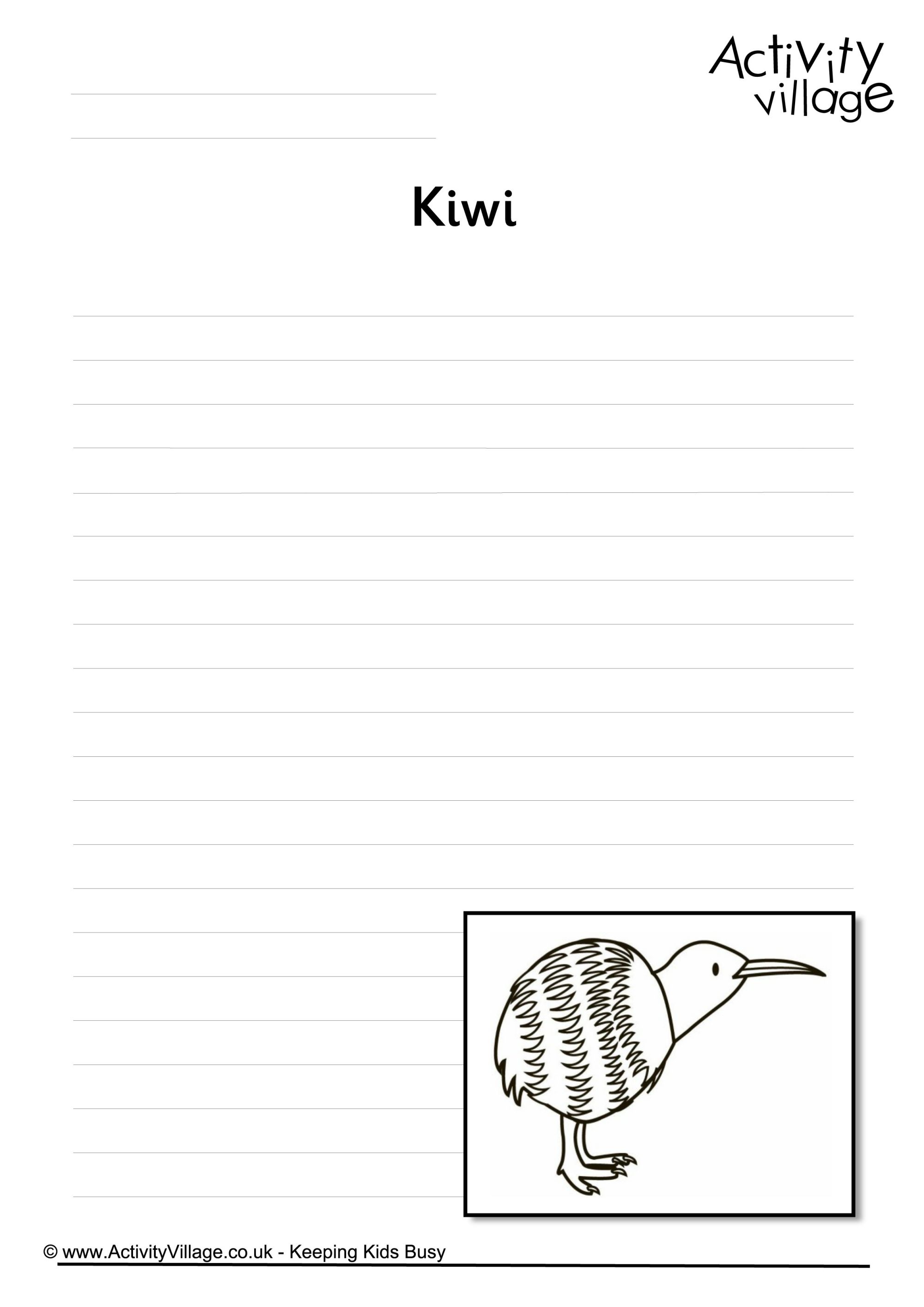 Kiwi writing page