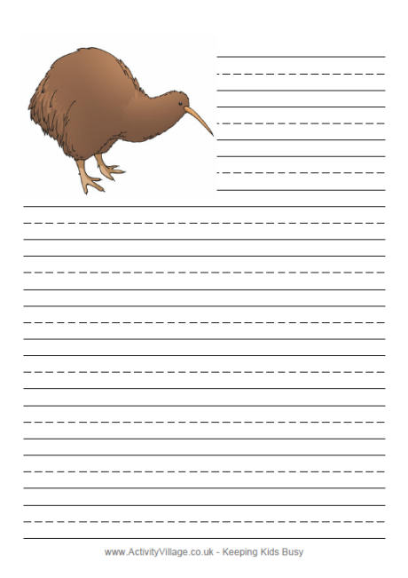 Kiwi writing paper