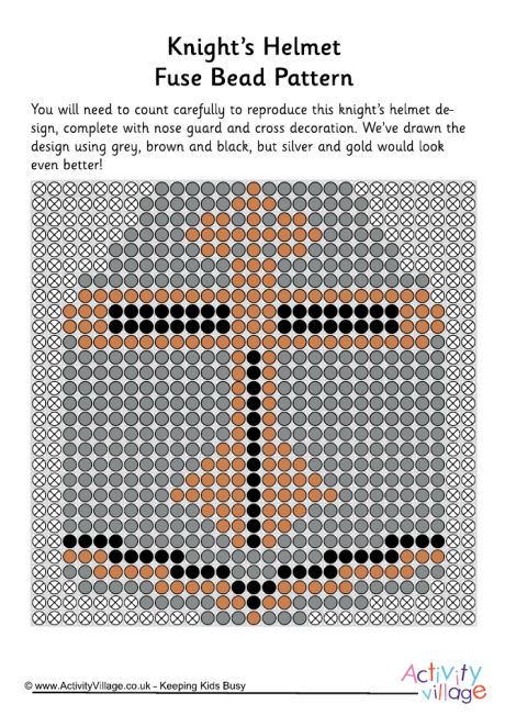 Knight's helmet fuse bead pattern