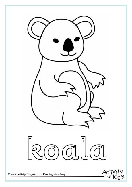 Koala finger tracing Koala finger tracing