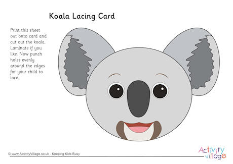 Koala Lacing Card Koala Lacing Card