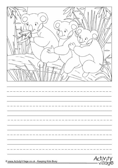 Koala scene story paper