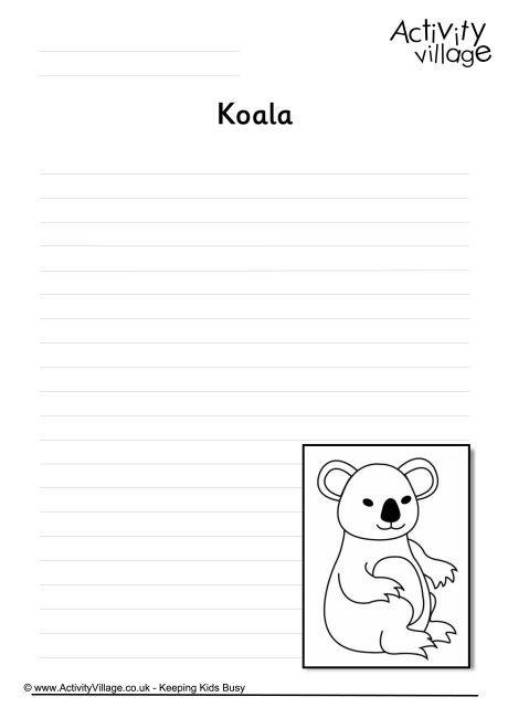 Koala writing page