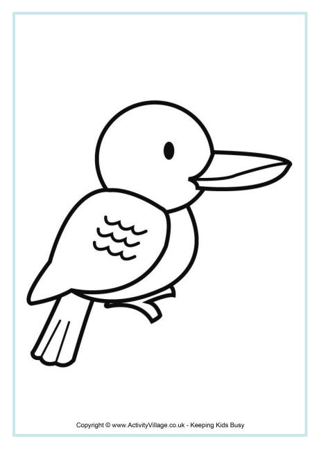 Kookaburra colouring page