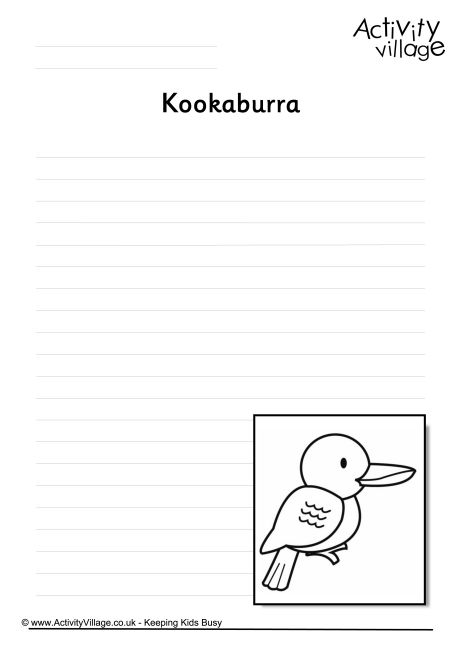 Kookaburra writing page 