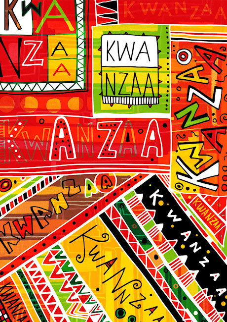 Kwanzaa Collage Textured Scrapbook Paper