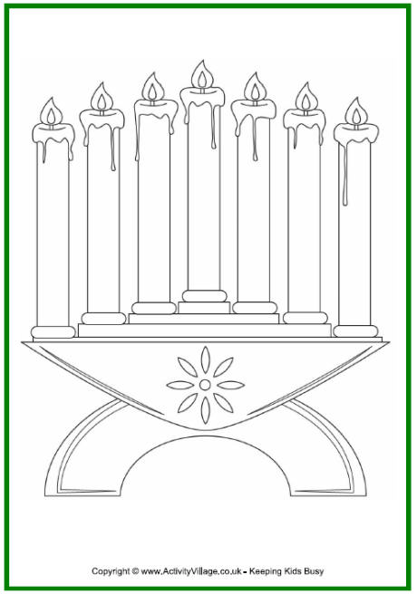 Kwanzaa colouring page - kinara