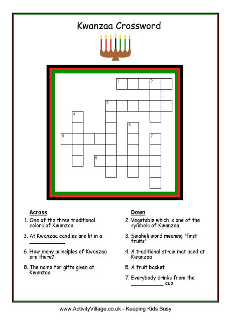 Kwanzaa Crossword