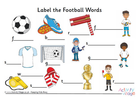 Label the football words