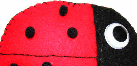 Ladybird detail showing backstitch