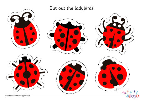 Ladybird cutting shapes