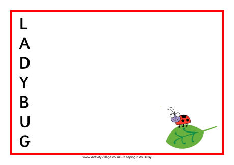Ladybug acrostic poem printable