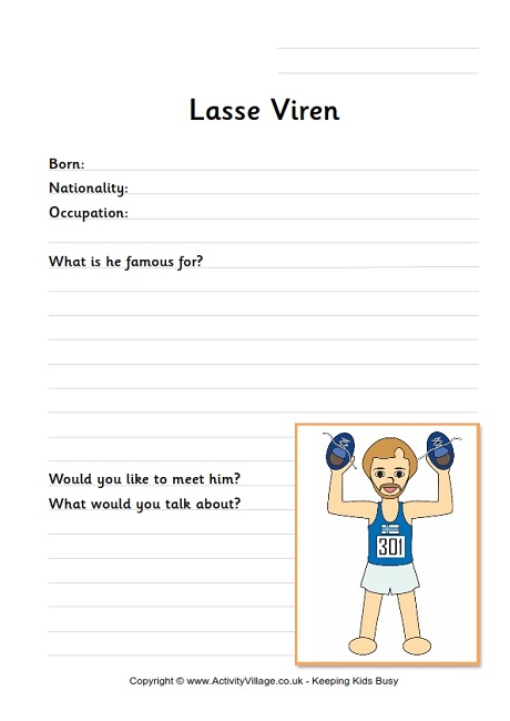 Lasse Viren worksheet 