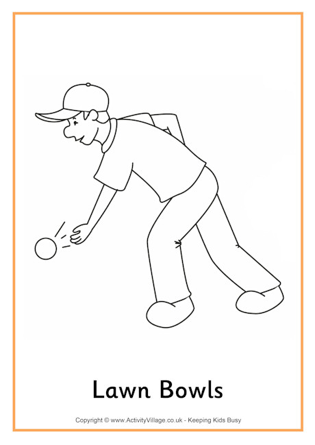 Lawn bowls colouring page