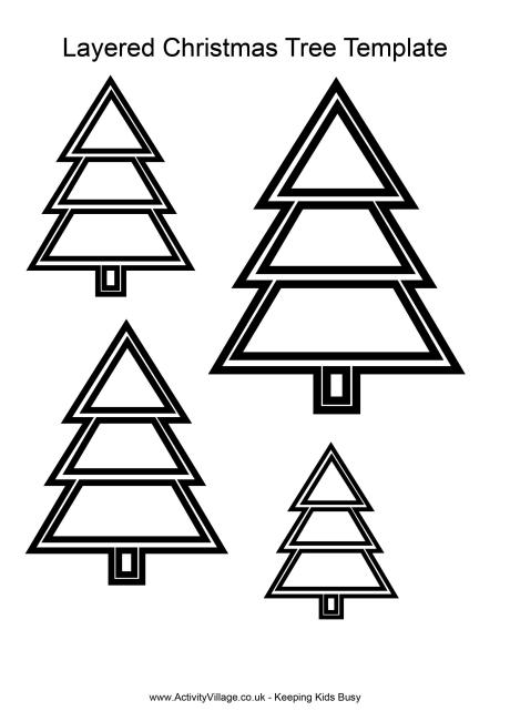 Layered Christmas tree template