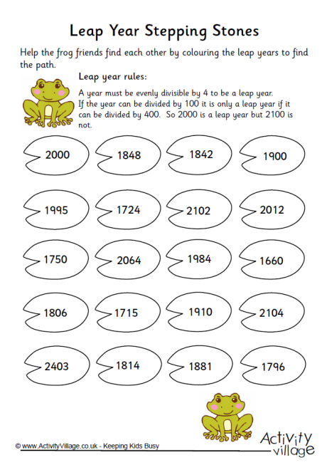 Leap year stepping stones