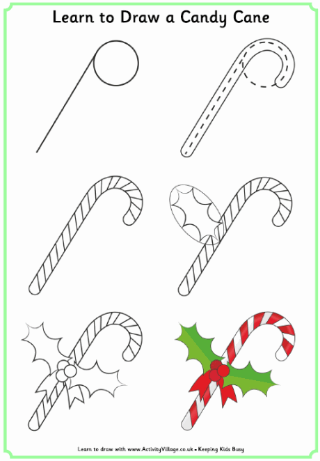 Learn to draw a candy cane