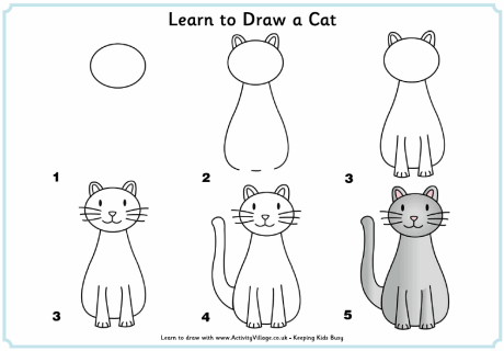 how do you draw a cat