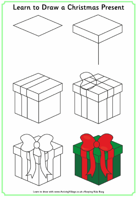 Learn to Draw a Christmas Present