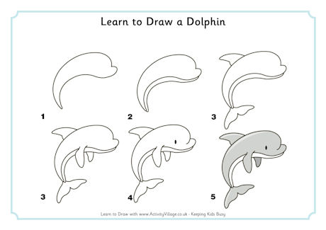 Learn to draw a dolphin