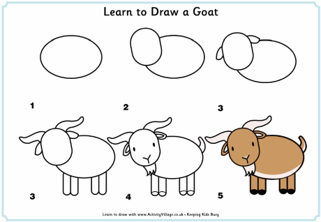 Learn to draw a goat Learn to draw a goat