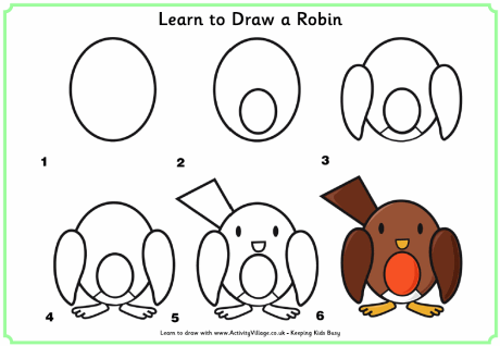 Learn to draw a robin