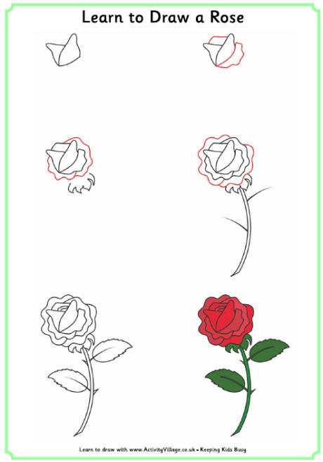 Learn to draw a rose Learn to draw a rose