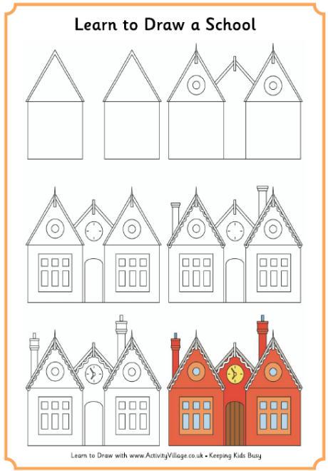 Learn to draw a Victorian school