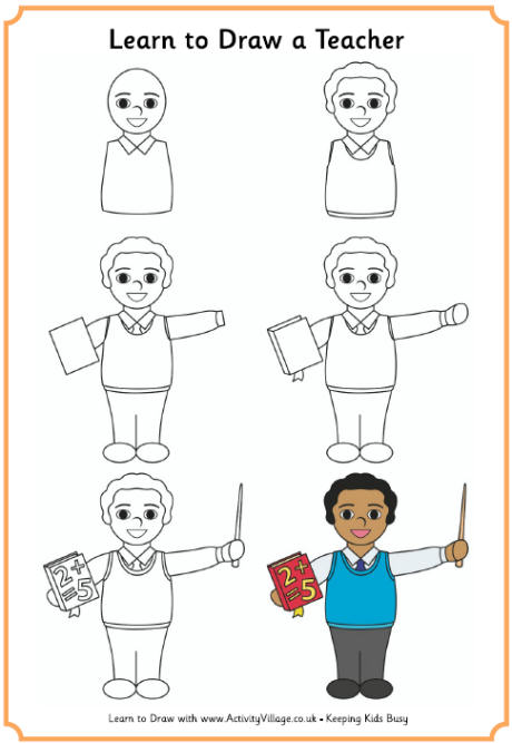 Learn to draw a teacher - male