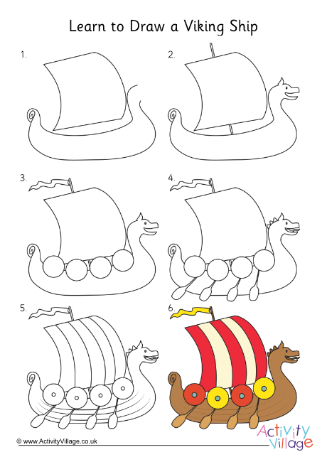 Learn to draw a Viking ship Learn to draw a Viking ship