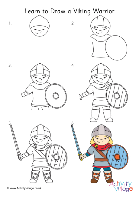 Learn to draw a Viking warrior Learn to draw a Viking warrior