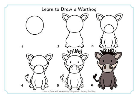 Learn to Draw a Warthog