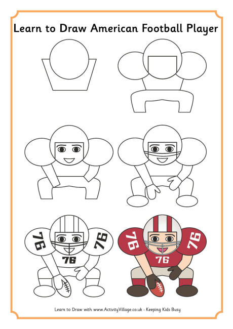 Learn to draw an American football player Learn to draw an American football player