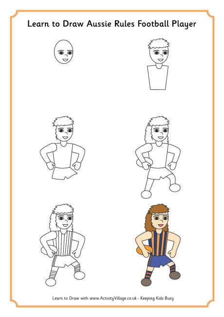 Learn to draw an Aussie rules football player Learn to draw an Aussie rules football player