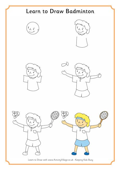 Learn to draw badminton